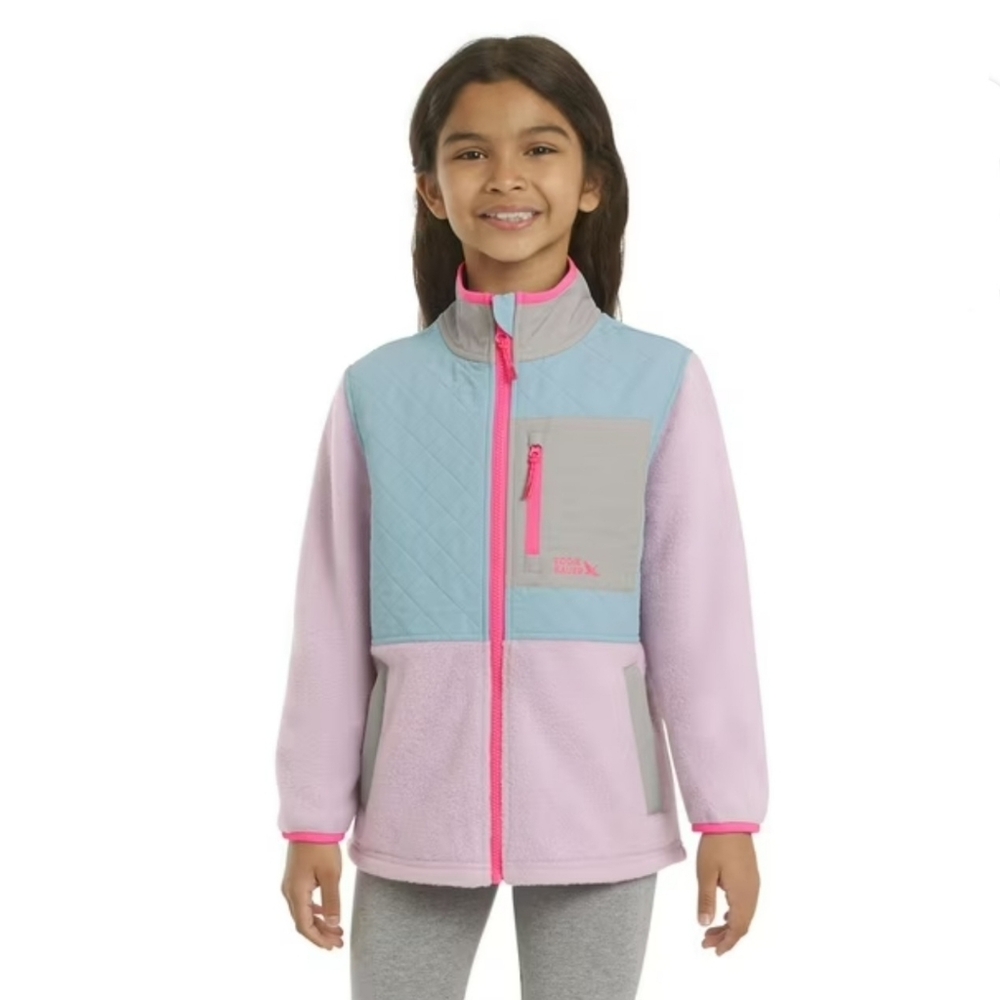 Eddie Bauer Kids Polar Fleece Jacket Large Purple Pink Blue